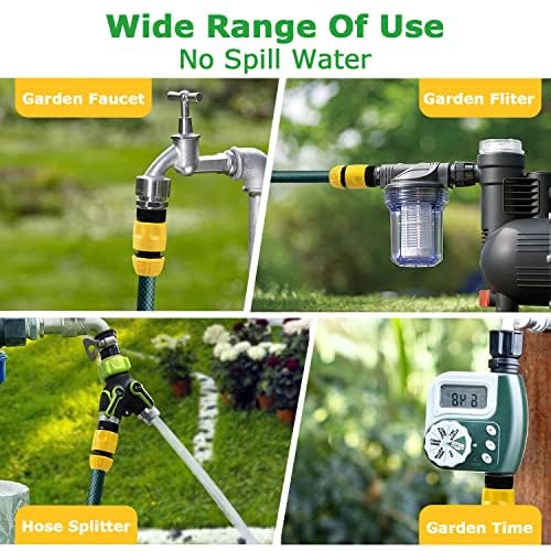 GEJRIO Garden above Ground Sprinkler System Kit for Lawn, 360° Adjustable Irrigation System, Lawn & Garden Sprinklers Watering System with 52.5FT Hose and 8 Pipe Connectors