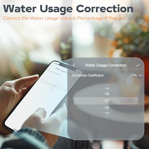 Diivoo WiFi Water Flow Meter, Smart Water Meter for Garden Hose with Usage Warning, ±5 High Accuracy and IP55 Waterproof, Measure Gallon/Liter Consumption for RV Water Tank Filling, Lawn Sprinkler 2PK