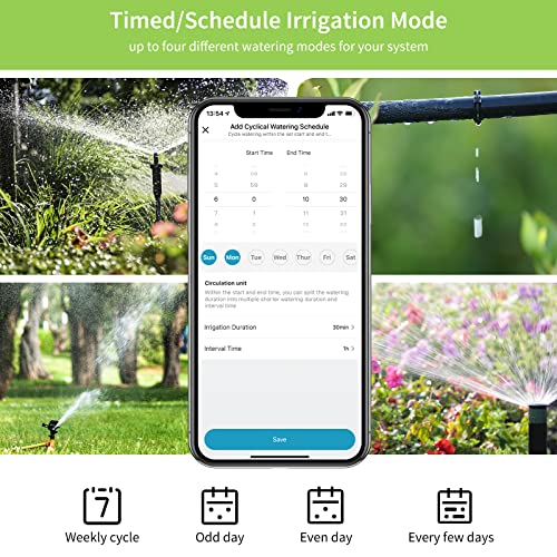 Bluetooth Sprinkler Timer 2 Zone, Diivoo Smart Water Timer for Garden Hose Up to 40 Separate Programmable Schedules, Rain Delay, Manual Watering, Working Range is 49.2ft, for Yard Lawn, Pool Filling