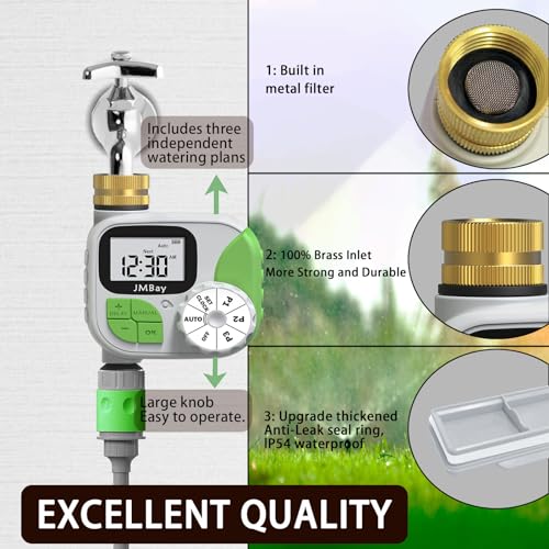 Sprinkler Timer Water Timer for Garden Hose,Smart hose Timer Programmable Auto Irrigation System for Yard & Greenhouse, Waterproof Digital Sprinkler Controller with Pure Brass Inlet for Lawn
