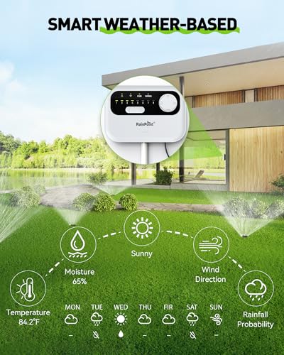 RAINPOINT 8 Zone Smart Sprinkler Controller - Local Weather-Based WiFi Sprinkler System, Easy Install APP Control Irrigation System Controller, Water Timer Controller for Yard lawn