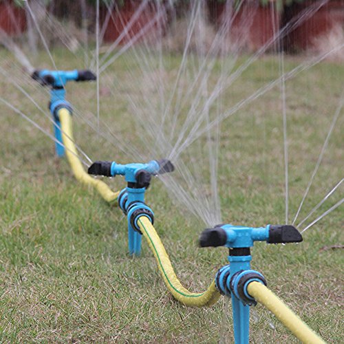 Kadaon Garden Sprinkler, 360 Degree Rotating Lawn Sprinkler Large Area Coverage - Adjustable, Weighted Gardening Watering System