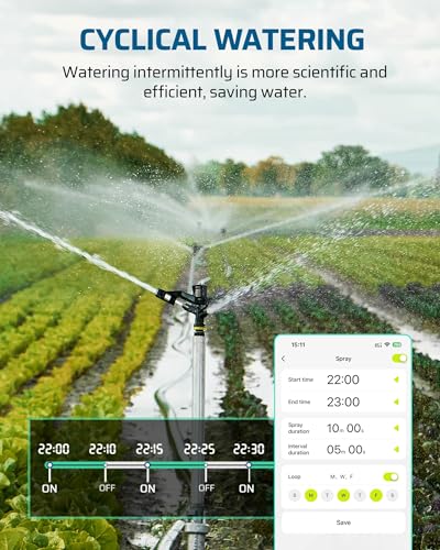 DEWENWILS WiFi Sprinkler Timer 2 Zone, Water Timer for Garden Hose 2 Outlets Smart Hose Timer, Automatic Irrigation System, APP Control, Rain Delay & Manual Watering, for Yard Lawn Plant