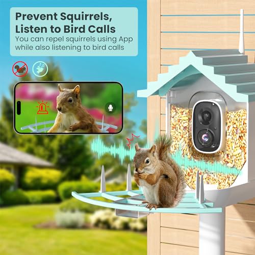 KimLamPro Smart Bird Feeder with Camera -AI 1080p HD Identify Wild Bird Recognition 10,000+ Birds Species - Night Vision Bird Feeder Camera with Solar Power and Live Video – Instan Alert Notification
