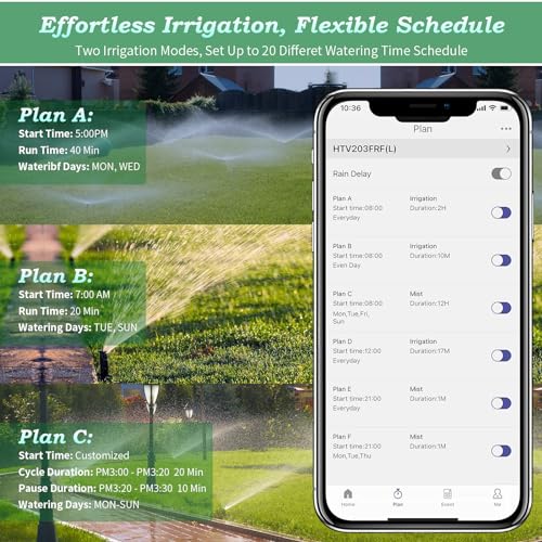 Sprinkler Timer, WiFi Water Timer for Garden Hose, Programmable Automatic Smart Hose Timer Irrigation Timer with Hub, APP Control Smart Watering System for Lawns Yard Compatible with Alexa Google