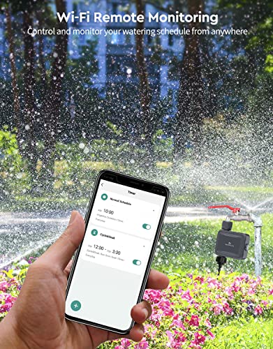 Moistenland Sprinkler Timer, Smart Hose Faucet Timer, Remote APP Control, Support Alexa Voice Control, Outdoor Hose Timer for Garden Lawns Plants, Irrigation Timer for Flowerbed Gray