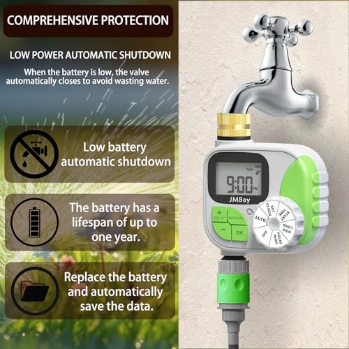Sprinkler Timer Water Timer for Garden Hose,Smart hose Timer Programmable Auto Irrigation System for Yard & Greenhouse, Waterproof Digital Sprinkler Controller with Pure Brass Inlet for Lawn