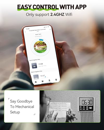 RAINPOINT 8 Zone Smart Sprinkler Controller - Local Weather Intelligence WiFi Sprinkler System Controller, Easy Install APP Control Irrigation System, Sprinkler Timer for Garden Yard