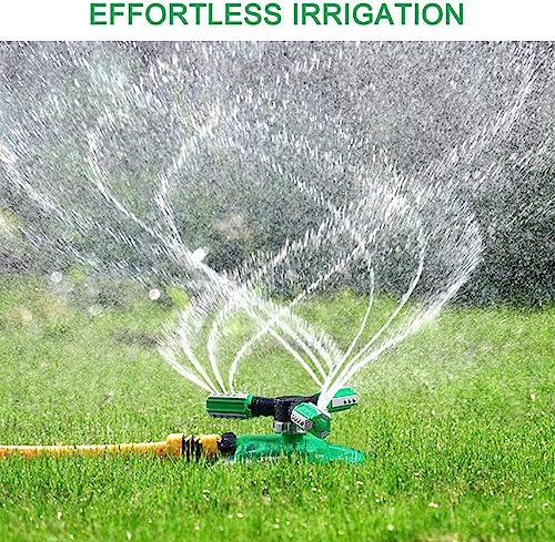Hinastar Lawn Sprinkler, Automatic Garden Water Sprinkler, Upgrade 360 Degree Rotation Irrigation System, Large Area Coverage, Sprinkler for Yard, Lawn, Kids and Garden-2 Pack（Light Green）……