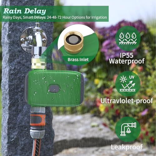 Sprinkler Timer, WiFi Water Timer for Garden Hose, Programmable Automatic Smart Hose Timer Irrigation Timer with Hub, APP Control Smart Watering System for Lawns Yard Compatible with Alexa Google