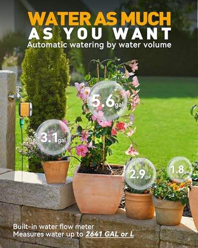 RAINPOINT WiFi Water Timer, Smart Sprinkler Timer Hose Timer WiFi Irrigation Controller, Smart Sprinkler System Valve, APP & Voice Control, Weather-Based Automatic Rain Delay, Brass Inlet & Outlet