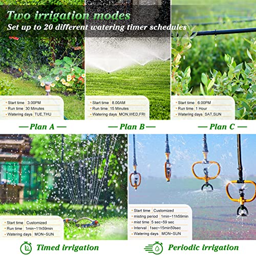 AnseTo Sprinkler Timer WiFi Water Timer for Garden/Lawn,Irrigation Hose Timer with WiFi Hub Remote Control Irrigation System Compatible with Alexa and Google Home with Two Irrigation Modes/Rain Delay