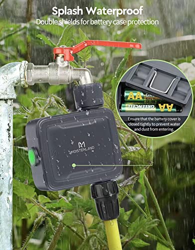 Moistenland Sprinkler Timer, Smart Hose Faucet Timer, Remote APP Control, Support Alexa Voice Control, Outdoor Hose Timer for Garden Lawns Plants, Irrigation Timer for Flowerbed Gray