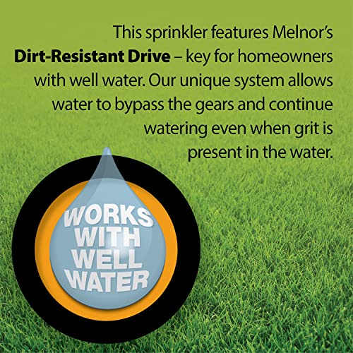 Melnor 65154AMZ XT Turbo Oscillating Sprinkler, Metal Base, 4,500 sq. ft., Quick Connect Bundle, 3-Way Adjustable, Black, Yellow