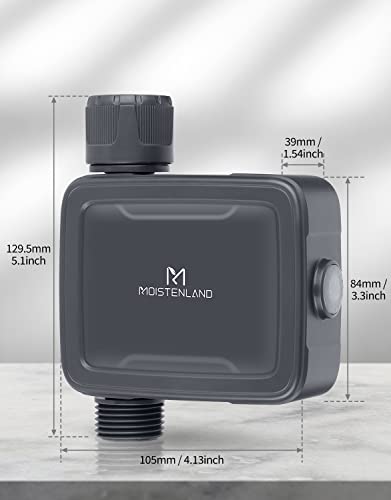 Moistenland Sprinkler Timer, Smart Hose Faucet Timer, Remote APP Control, Support Alexa Voice Control, Outdoor Hose Timer for Garden Lawns Plants, Irrigation Timer for Flowerbed Gray