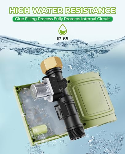HIRALIY WiFi Water Timer, Smart Hose Timer with WiFi Hub, Support 2.4GHz & 5GHz, Sprinkler Timer for Automatic Irrigation Lawn Sprinkler Garden Watering, Brass Swivel, IP65 Waterproof