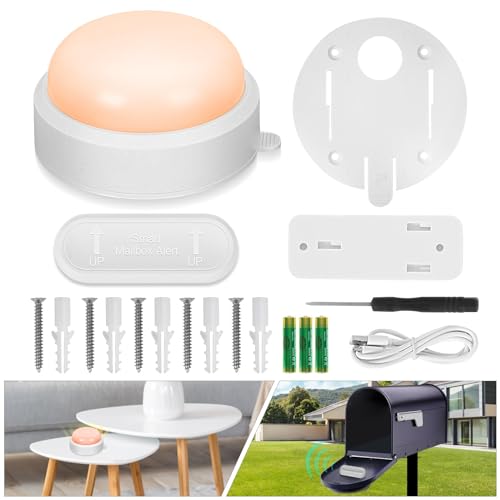 Mailbox Alarm for Delivered Mail - 800ft Wireless Smart Mailbox Alarm with Led Light and Adjustable Sound Reminders, Mailbox Alert Wireless, Mailboxes for Outside (2nd Gen)