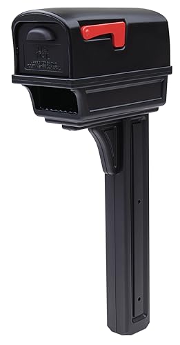 Architectural Mailboxes Gentry Plastic, Dual Access, Mailbox and Post Kit, GGC1B00AM, Black, Large Capacity