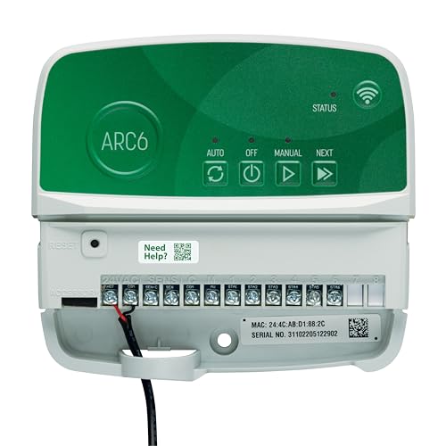 Rain Bird ARC6 App-Based Indoor Smart Irrigation WiFi Timer/Controller, 6-Zone/Station, EPA WaterSense Certified, Compatible with Alexa