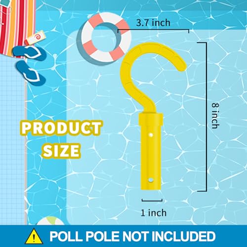 Keyrank Hook for All Robotic Pool Cleaner, Accessories Hook Customized for Pool Vacuum Robot Including Cordless,above Ground and Underwater,Attaches to Telescopic Poles-Yellow