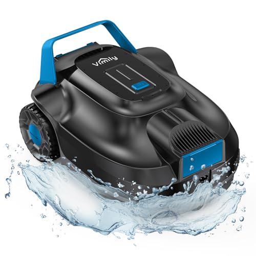 2024 New Upgraded Robotic Pool Vacuum, Cordless Robotic Pool Cleaner, 5000 mAh Lasts Up to 120 Mins, Ideal for Above Ground Pools, Self-Parking, LED Indicator, Efficient Leaf and Debris Removal