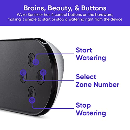 Wyze WSPRK1 Smart Controller, Smart Sprinkler Timer with EPA Watersense, 8-Zone WiFi (1 Year of Automatic Weather-Based Watering with Sprinkler Plus Included), Black