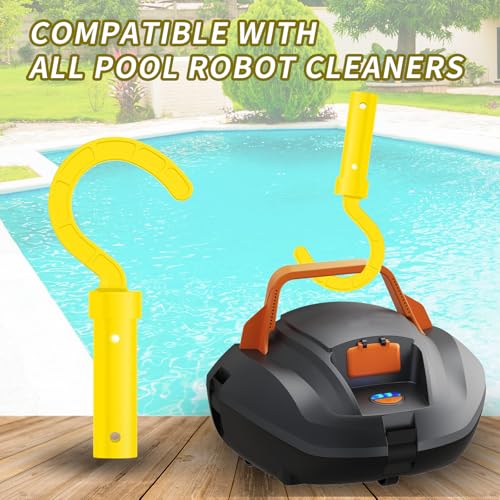 Keyrank Hook for All Robotic Pool Cleaner, Accessories Hook Customized for Pool Vacuum Robot Including Cordless,above Ground and Underwater,Attaches to Telescopic Poles-Yellow