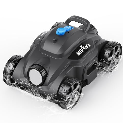 2024 Upgraded Robotic Vacuum Cleaner for Inground Pool, MAX Last 110 Mins & Clean 1076 Sq. Ft for above Ground and Inground Pool Robot - 5800mah Automatic Parking Pools Cleaning Tools Grey