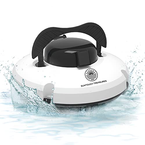 Cordless Robotic Pool Cleaner for above Ground Pool - Automatic Swimming Pool Robot - 2-Motor Powerful Cleaning Vacuum Robots - Rechargeable Robotic Pool Cleaners for Inground Pools Up to 500 Sq.Ft.