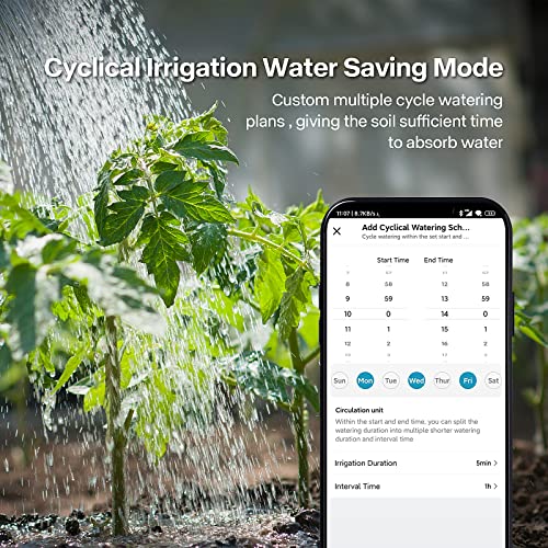 WiFi Water Timer, Smart Sprinkler Timer for Garden Hose Faucet, Programmable Watering Irrigation 2 Outlet Timer with Brass Swivel, APP Control Garden System for Lawns and Yard Compatible with Alexa