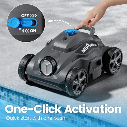 2024 Upgraded Robotic Vacuum Cleaner for Inground Pool, MAX Last 110 Mins & Clean 1076 Sq. Ft for above Ground and Inground Pool Robot - 5800mah Automatic Parking Pools Cleaning Tools Grey