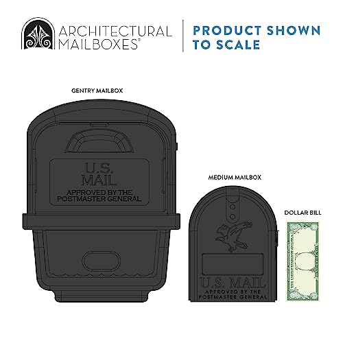 Architectural Mailboxes Gentry Plastic, Dual Access, Mailbox and Post Kit, GGC1B00AM, Black, Large Capacity