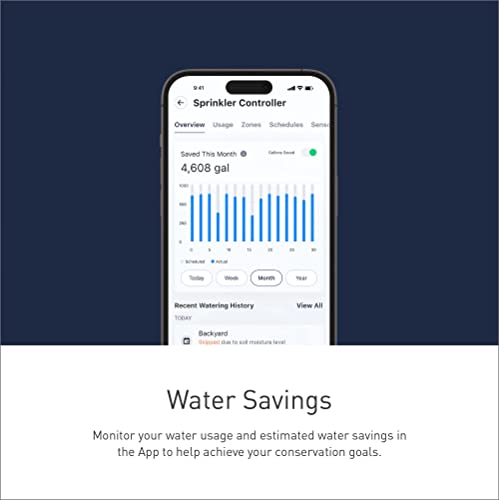 Moen 8-Zone Smart Sprinkler Controller, Wi-Fi Connectible Smart Irrigation System with Automatic Water Timer, WICNT008G1USA