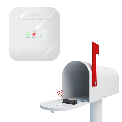 Mailbox Alarm, Briidea 500ft Wireless Mailbox Alert with LED Light Flashing and Sound Reminders, Never Miss a Mail Again