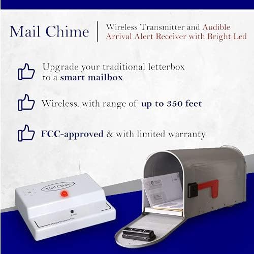 Mail Chime MAIL-1200 Mailbox Notification System – Mailbox Signal With Wireless Transmitter