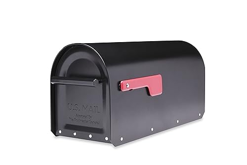 ARCHITECTURAL MAILBOXES 5560B-R-10 Architectural Mailboxes Sequoia Post Mount Mailbox, Large, Black