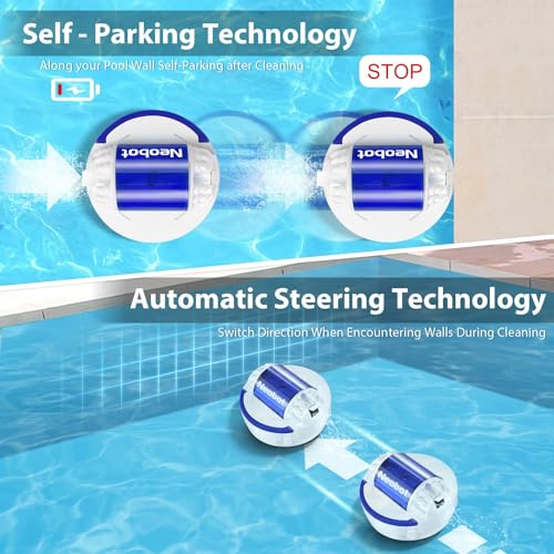 Neobot X1 2024 New Cordless Pool Cleaner, Robotic Pool Vacuum, 120 Mins Maximum Runtime, Dual-Motor, Self-Parking, 5200mAh Battery, Pool Vacuum for above/In Ground Flat Pools Up to 914 Sq Ft