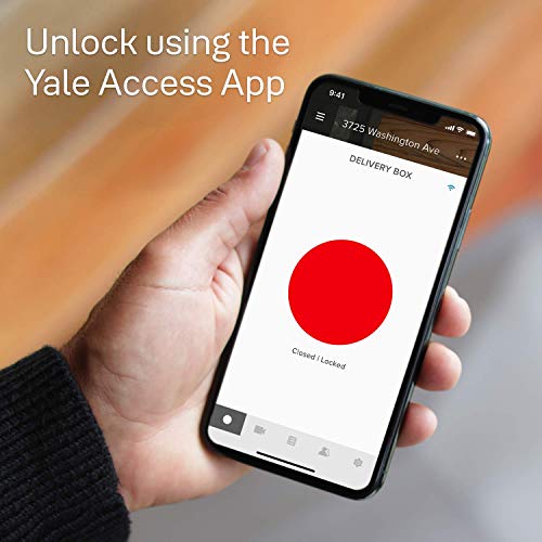 Yale Smart Delivery Box with Wi-Fi - Package box for outdoor storage - Receive packages from any carrier and protect them from weather and porch pirates – Gray Medium