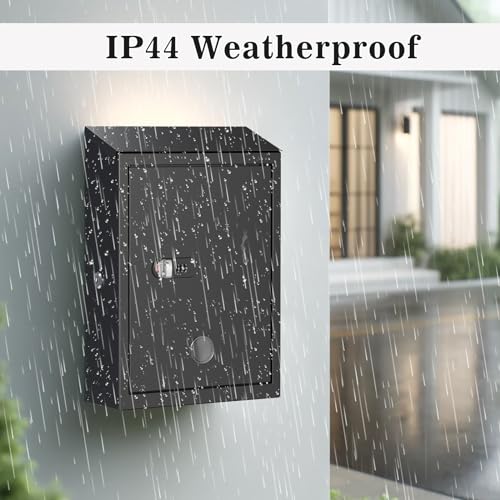 WeHere Mailbox & Key Box 2 in 1 Multi-Purpose Box, Wall Mount Locking Postbox,Key Drop Box with Electronic Lock, One Time Code/APP Bluetooth/Wi-Fi/Fixed Code/Key Unlock, Large Capicity Storage Letter