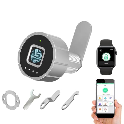 Fingerprint Drawer Lock eLinkSmart Bluetooth App Cabinet Lock 20MM (17MM) for Home Office Mailbox Keyless Furniture Lock with 3 Sizes Tubular ​Cam 20 Fingerprints 500+ App Users