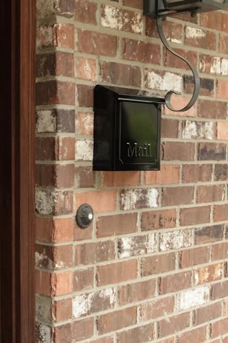 ARCHITECTURAL MAILBOXES Townhouse Vertical Small Capacity, Galvanized Steel Wall Mount Mailbox, 4.1 x 8.6 x 10.1 inches, Black