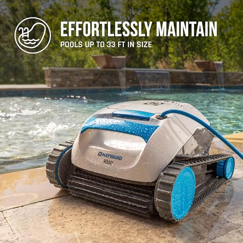Hayward The Pool Cleaner R110 Robotic Cleaner (2024 New) - Top Loading Easy Clean Basket, Smart Navigation, Programmable Timer, Fine/Ultra Fine Filters for In-Ground and Above Ground Pools up to 33ft