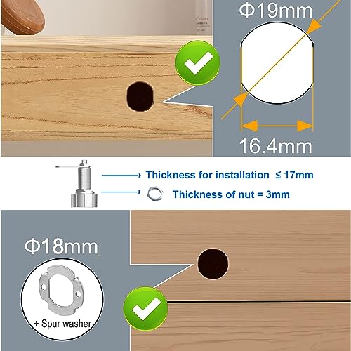 Fingerprint Drawer Lock eLinkSmart Bluetooth App Cabinet Lock 20MM (17MM) for Home Office Mailbox Keyless Furniture Lock with 3 Sizes Tubular ​Cam 20 Fingerprints 500+ App Users