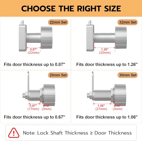Fingerprint Cabinet Drawer Lock, Biometric Keyless Fingerprint-Bluetooth Lock Smart Safety Hidden Cabinet Lock for File Mailbox Office Furniture - 22mm