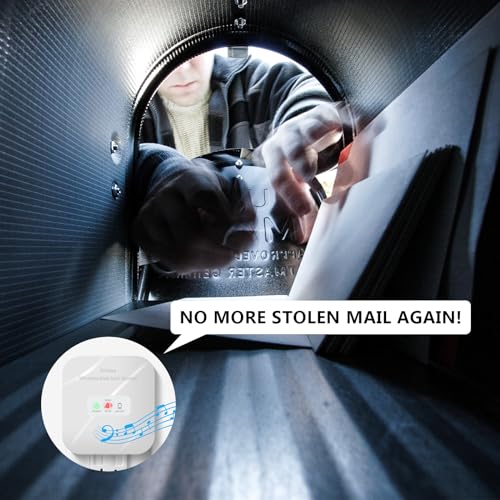 Mailbox Alarm, Briidea 500ft Wireless Mailbox Alert with LED Light Flashing and Sound Reminders, Never Miss a Mail Again