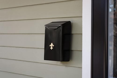 Architectural Mailboxes City Classic Galvanized Steel Wall Mount Mailbox, BW1100AM, Black, Small Capacity