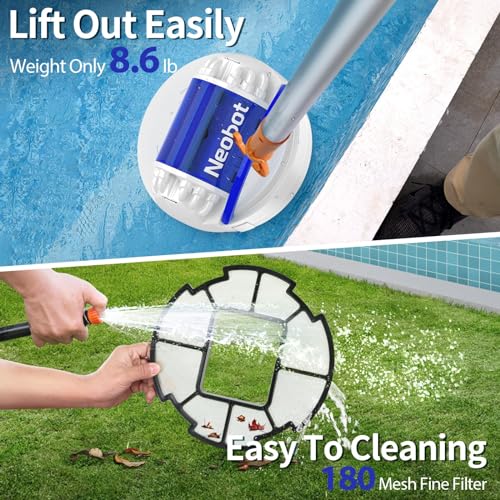 Neobot X1 2024 New Cordless Pool Cleaner, Robotic Pool Vacuum, 120 Mins Maximum Runtime, Dual-Motor, Self-Parking, 5200mAh Battery, Pool Vacuum for above/In Ground Flat Pools Up to 914 Sq Ft