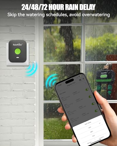 RainPoint WiFi Water Timer for Garden Hose with Brass Inlet, 2-Zone Smart Sprinkler Timer, Hose Timer WiFi Irrigation Controller, Automatic Watering System for Lawns and Yard