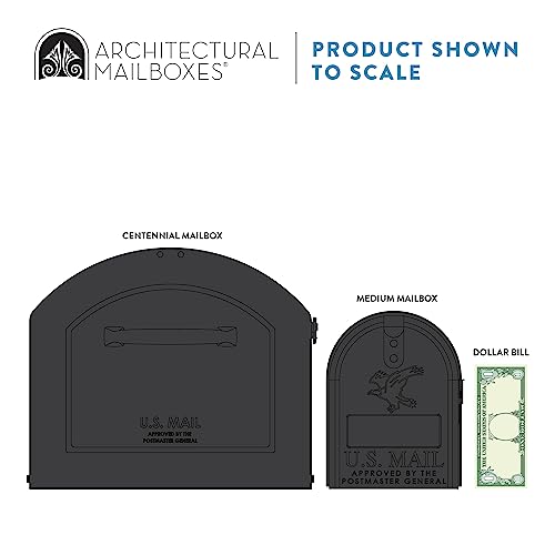 Architectural Mailboxes 950020B-10 Centennial Postmount Mailbox, XL, Black