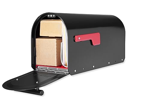 ARCHITECTURAL MAILBOXES 5560B-R-10 Architectural Mailboxes Sequoia Post Mount Mailbox, Large, Black